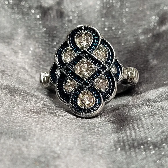 American Blue Winding Ladies Ring - Picture 2 of 3